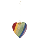 Adorno Coração para Árvore Plástico Colorido 10x8x4cm Cromus