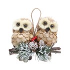 Adorno Corujas para Árvore N/A Vermelho e Preto e Branco 12x7cm Cromus