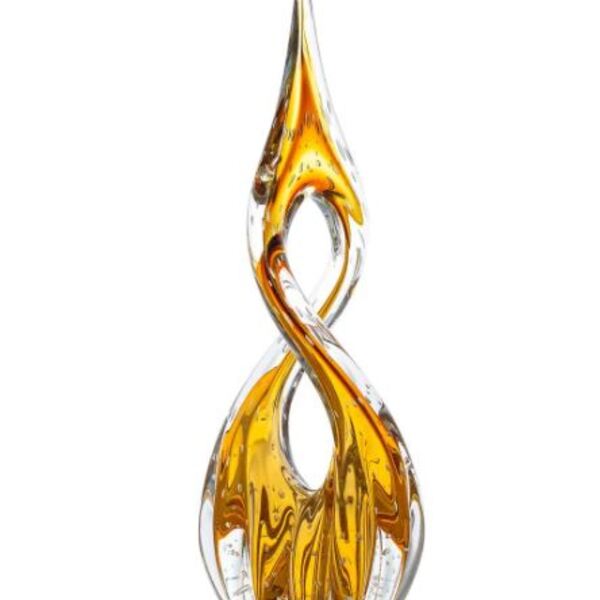 Adorno De Decoração Médio Em Murano Âmbar Eight Cadoro