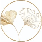 Adorno De Parede 45cm Decorativo Em Metal Dourado Mart 13377