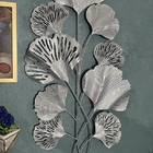 Adorno De Parede Folhas Em Metal Prata - Mcd