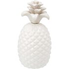 Adorno Decorativo Cerâmica Branco 3pç Abacaxi