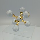 Adorno Decorativo Enfeite Casa Molécula Metal 19x19x19cm Dour