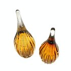 Adorno Decorativo Murano Gota De Cristal Âmbar Médio