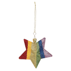 Adorno Estrela para Árvore Plástico Colorido 12x12x3cm Cromus