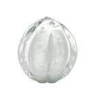 Adorno Murano Bola Esfera De Cristal Branco Leitoso Pequeno