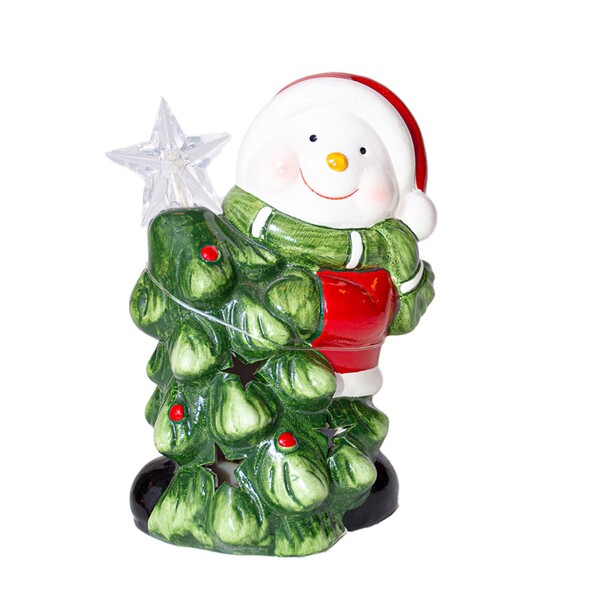 Adorno Noel para Árvore Cerâmica Vermelho 17x12cm Cromus