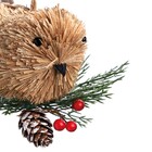 Adorno Pássaro para Árvore Fibra Tecido Marrom 15x16cm Cromus