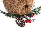 Adorno Pássaro para Árvore Fibra Tecido Marrom 15x16cm Cromus