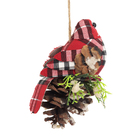 Adorno Pássaro para Árvore Tecido Marrom 17x11cm Cromus