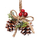 Adorno Pinha para Árvore Plástico Fibra Off White 15x15cm Cromus