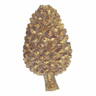 Adorno Pinha para Mesa Resina Ouro 10x18x10cm Cromus