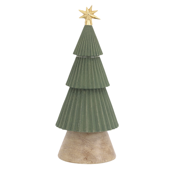 Adorno Pinheiro para Árvore Resina Verde e Marrom 42x12x12cm Cromus