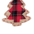 Adorno Pinheiro para Árvore Plástico Tecido Vermelho e Preto 13x12x4cm Cromus