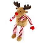 Adorno Rena para Mesa Tecido Vermelho e Ouro 15x12cm Cromus