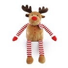 Adorno Rena para Mesa Tecido Vermelho e Ouro 15x12cm Cromus