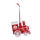 Adorno Trem para Árvore Plástico Vermelho e Branco 9x9x5cm Cromus