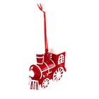 Adorno Trem para Árvore Plástico Vermelho e Branco 9x9x5cm Cromus