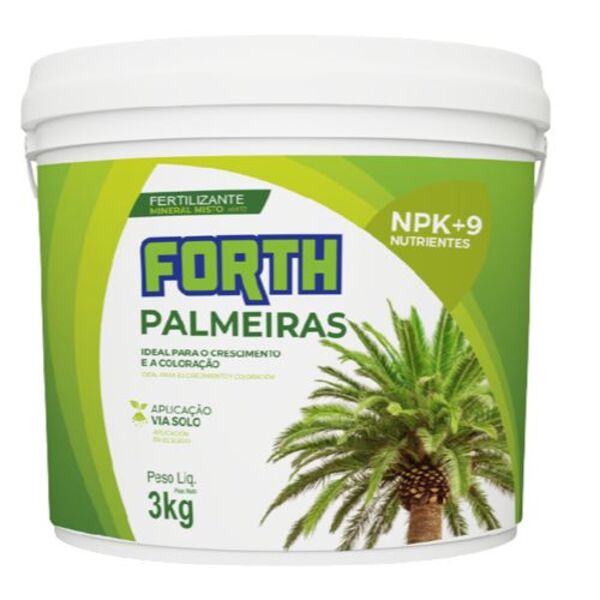 Adubo Fertilizante Forth Palmeiras Npk +9 Balde 3kg