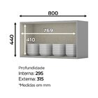 Aéreo 1 Porta Basculante 800mm Diva Cinza Cinza