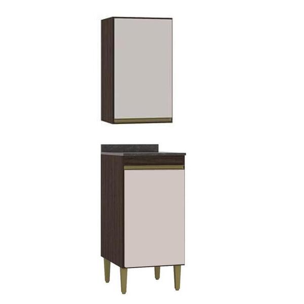 Aéreo 1 Porta E Balcão 1 Porta Chocolate/off White - Fdecor