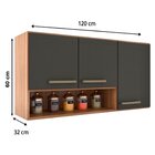 Aéreo 3 Portas 120cm E Nicho Decorativo Madeirado