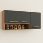 Aéreo 3 Portas 120cm E Nicho Decorativo Madeirado