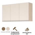 Aéreo 3 Portas Cozinha Isabela Amêndoa Off White