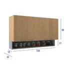 Aéreo 4 Portas Com Nicho Agata Nogal / Grey