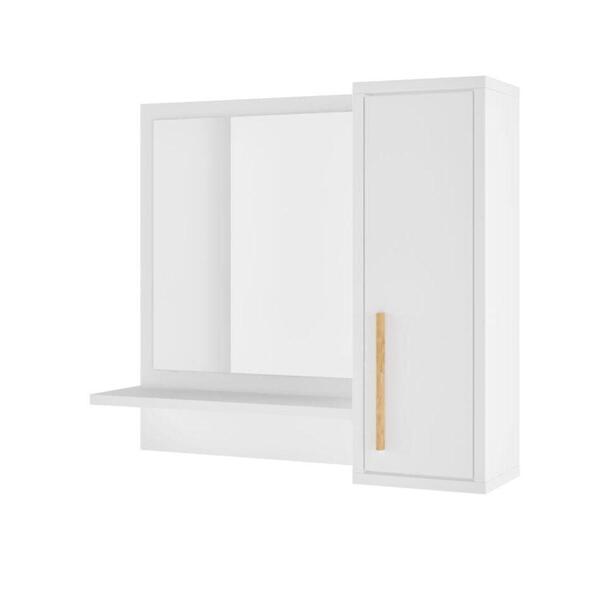 Aereo Banheiro 1 Prateleira 1 Espelho Branco Mdp 15mm