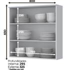 Aéreo Gaspar 02 Portas 800mm Nova York Branco - Bela Móveis