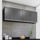 Aéreo Lavinia 160cm Para Cozinha Preto Com Grafite - Vallisa