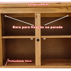 Aéreo Rústico - 2 Portas (80 Cm) - Madeira Maciça - Mel