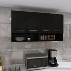 Aéreo Suspenso Preto 2 Nichos 4 Portas Dispenso