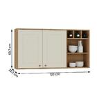 Aéreo Tunísia 120cm Com Nicho 2 Portas E Prateleiras