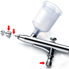 Aerógrafo Dupla Ação Profissional 0,35mm Metálico 2 Cubas