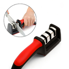 Afiador Vermelho 3 Em 1 Amolador De Facas Tesouras Cutelos