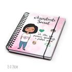 Agenda Assistente Social Feminina - Preto Cacheado