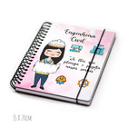 Agenda Engenheira Civíl Feminina - Preto Liso