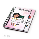 Agenda Professora Feminina - Preto Cacheado