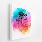 Água Viva Arte Aquarela Colorido Quadro Canvas 120x80cm
