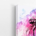 Água Viva Azul E Rosa Arte Aquarela Quadro Canvas 60x40cm