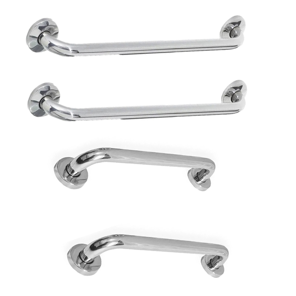 Alça Barra De Apoio Inox Banheiro Kit 4 Uni Cadeirante Segura