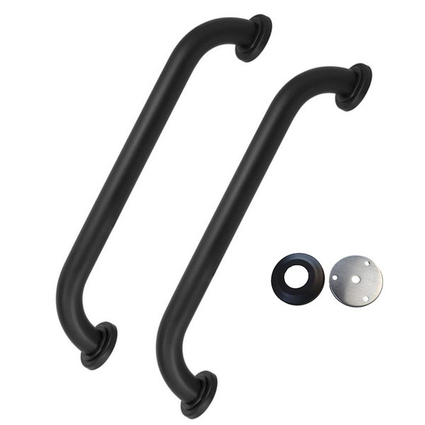 Alça De Apoio Preto Fosco 30cm Barra Inox Kit 2 Unidades Idos