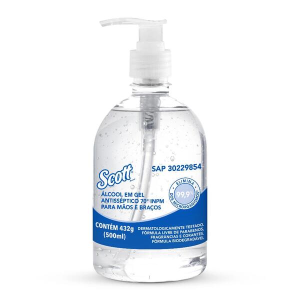 Álcool Em Gel Antisséptico Scott Pump 500ml - 1 Unidade