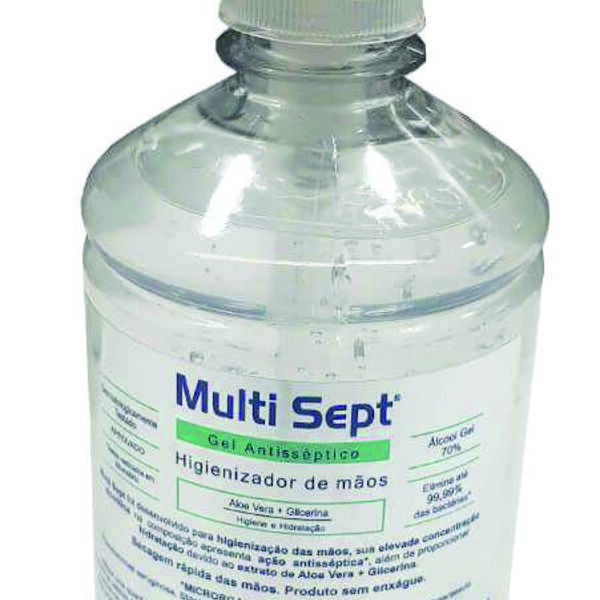 Álcool Gel Multisept Antisséptico 70% - 500ml  Aloe E Vera