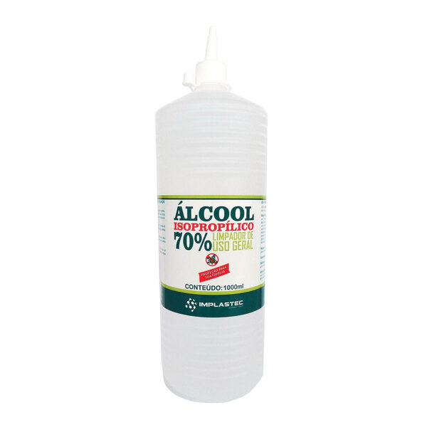 Alcool Isopropilico 70% 1 Litro Com Bico Aplicador