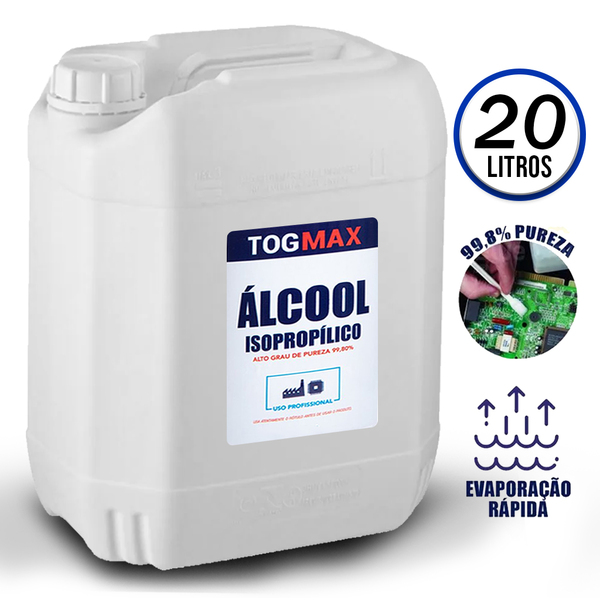 Álcool Isopropilico 99,8% 20l Limpeza De Placa E Eletrônico