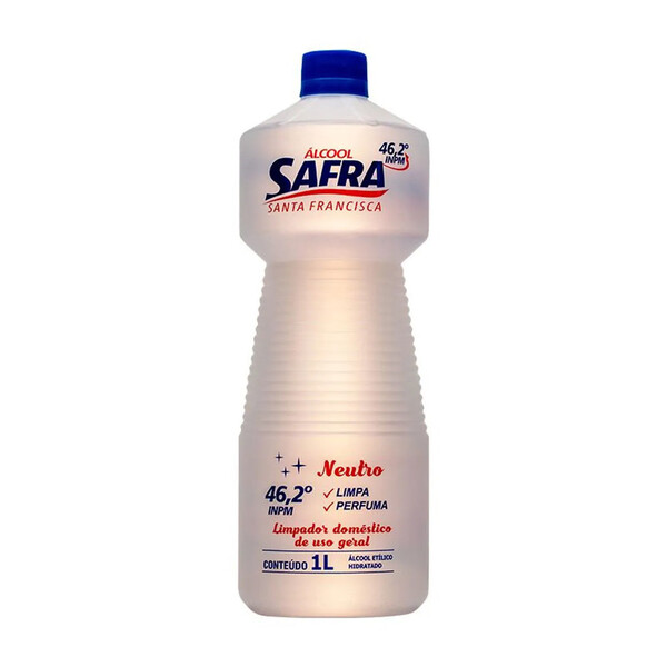 Álcool Líquido 46,2 Graus Inpm Etílico Neutro 1l Safra