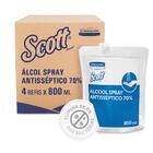 Álcool Spray Antisséptico Scott 800ml - Caixa Com 4 Unidades